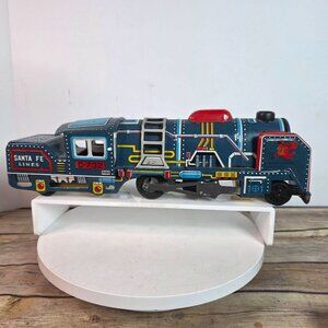 Vintage 1960s Santa Fe Lines Tin Friction Toy Train C-732 Nishimura Japan